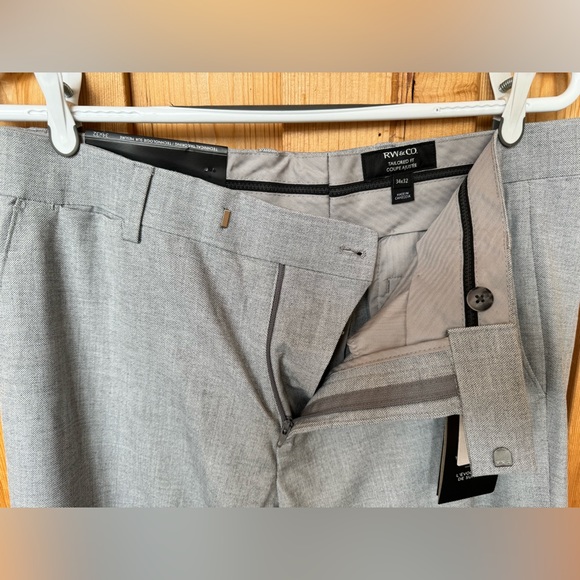 Men’s RW&Co tailored slim fit grey suit pants - Picture 3 of 7